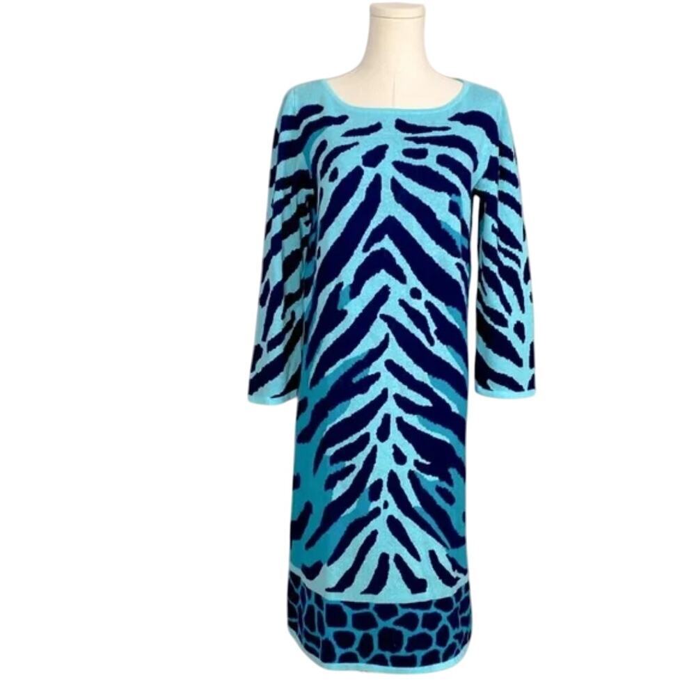 Lilly Pulitzer Polly Animal Print Sweater Dress Women's Size Small - Picture 4 of 12
